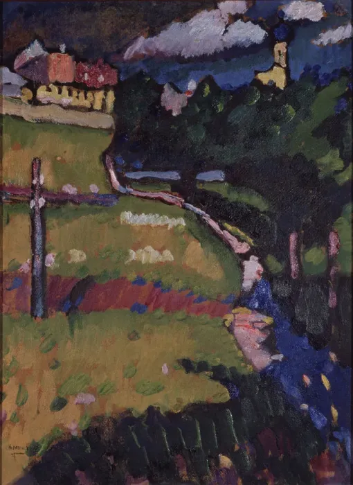 Framed Print : The Church in Murnau. Study, 1908-1909. Artist: Kandinsky, Wassily Vasilyevich (1866-1944) Framed Print : The Church in Murnau. Study, 1908-1909. Artist: Kandinsky, Wassily Vasilyevich (1866-1944)
