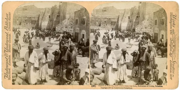 Framed Print : Church of the Nativity, built where Jesus was born, Bethlehem, Palestine, 1900. Artist: Underwood & Underwood Framed Print : Church of the Nativity, built where Jesus was born, Bethlehem, Palestine, 1900. Artist: Underwood & Underwood