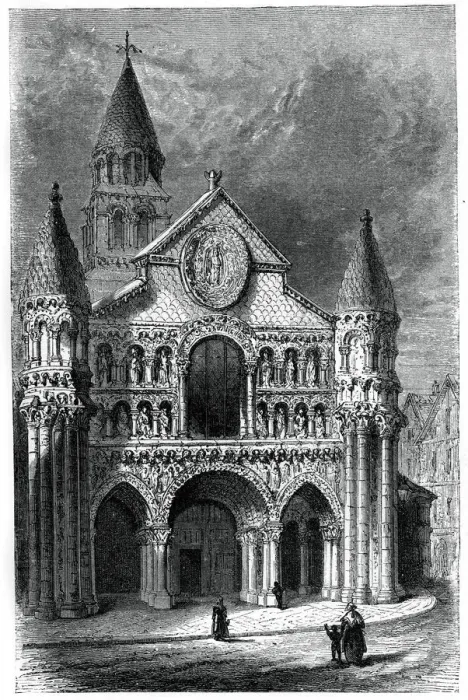 Framed Print : Church of Notre Dame de la Grande, Poitiers, France, 12th century, (1870) Framed Print : Church of Notre Dame de la Grande, Poitiers, France, 12th century, (1870)