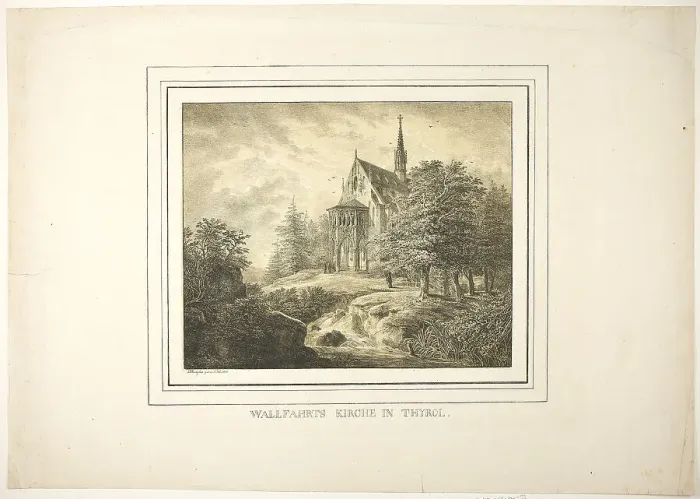 Framed Print : Church of the Pilgrimage in the Tirol, 1818. Creator: Domenico Quaglio II Framed Print : Church of the Pilgrimage in the Tirol, 1818. Creator: Domenico Quaglio II