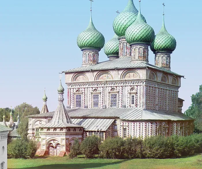 Framed Print : Church of the Resurrection in the Grove (from the other side), Kostroma, 1910. Creator: Sergey Mikhaylovich Prokudin-Gorsky Framed Print : Church of the Resurrection in the Grove (from the other side), Kostroma, 1910. Creator: Sergey Mikhaylovich Prokudin-Gorsky