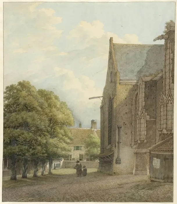 Framed Print : The church in Rhenen, 1813. Creator: Daniel Kerkhoff Framed Print : The church in Rhenen, 1813. Creator: Daniel Kerkhoff