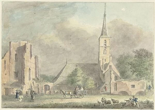 Church and ruins of the Abbey in Rijnsburg, 1757-1822. Creator: Hermanus Petrus Schouten