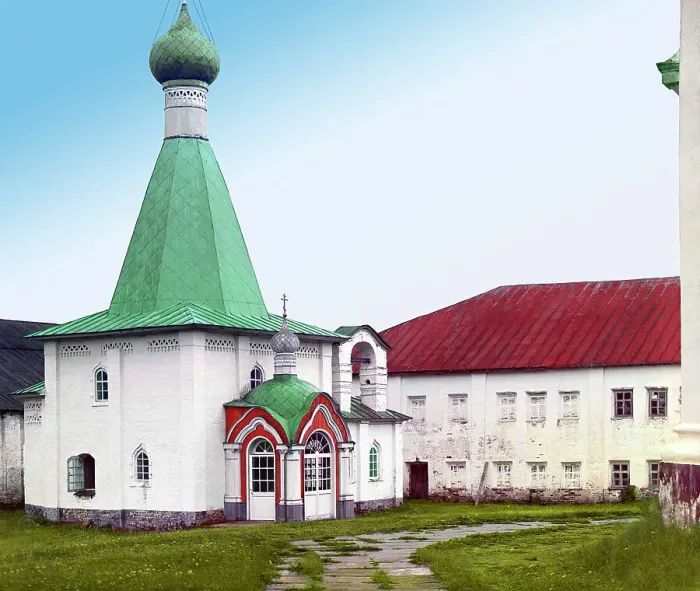 Framed Print : Church of Saint Euthymius in Kirillo-Belozerskii Monastery [Russian Empire], 1909. Creator: Sergey Mikhaylovich Prokudin-Gorsky