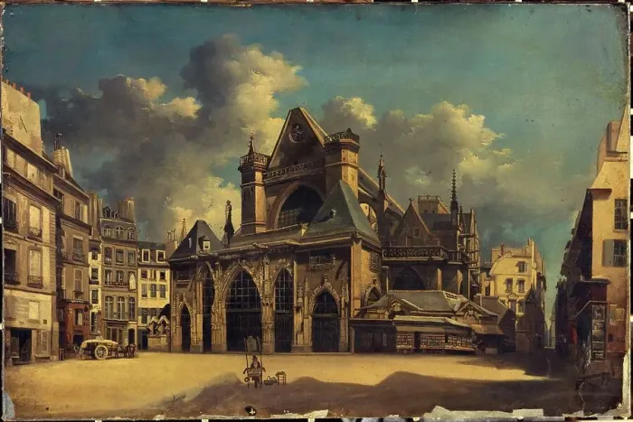 Framed Print : The church of Saint-Germain-l'Auxerrois, around 1840, current 1st arrondissement, c1835-1845. Creator: Unknown Framed Print : The church of Saint-Germain-l'Auxerrois, around 1840, current 1st arrondissement, c1835-1845. Creator: Unknown