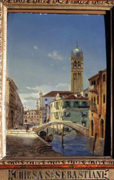 Framed Print : The Church of San Sebastiano, 19th century. Artist: Victor Adam