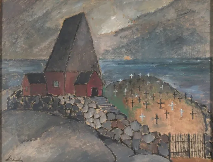 Framed Print : Church by the sea, 1926. Creator: Alvar Cawén Framed Print : Church by the sea, 1926. Creator: Alvar Cawén