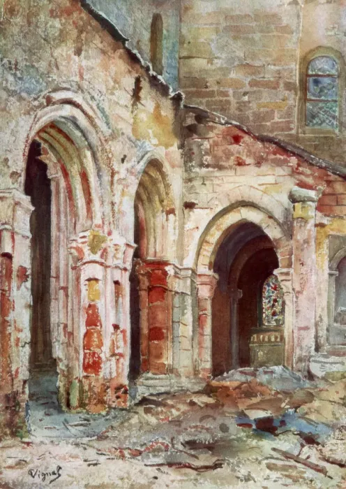 Framed Print : The Church of Sermaize, 1914, (1926). Artist: Pierre Vignal Framed Print : The Church of Sermaize, 1914, (1926). Artist: Pierre Vignal