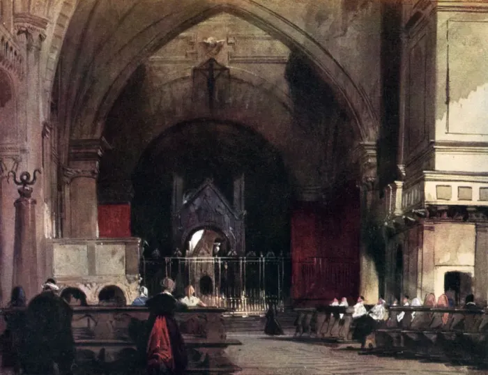 Framed Print : The Church of St Ambrogio, Milan, early 19th century, (1929). Artist: Richard Parkes Bonington Framed Print : The Church of St Ambrogio, Milan, early 19th century, (1929). Artist: Richard Parkes Bonington