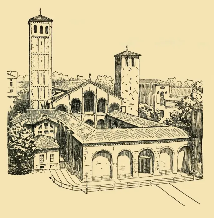 Framed Print : The Church of St. Ambrose at Milan, c1930. Creator: Unknown Framed Print : The Church of St. Ambrose at Milan, c1930. Creator: Unknown
