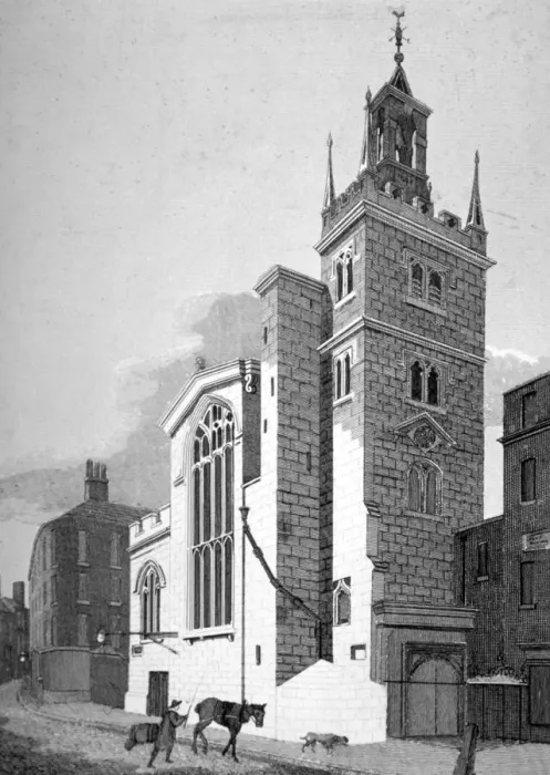 Framed Print : Church of St Andrew Undershaft, Leadenhall Street, London, 1812. Artist: Joseph Skelton