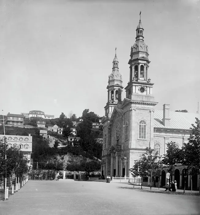 Framed Print : Church of St. Anne de Beaupre (upright), Quebec, between 1890 and 1901. Creator: Unknown Framed Print : Church of St. Anne de Beaupre (upright), Quebec, between 1890 and 1901. Creator: Unknown