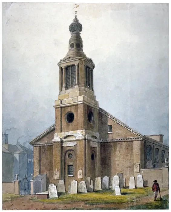 Framed Print : Church of St Anne, Dean Street, Soho, London, 1828. Artist: George Shepherd Framed Print : Church of St Anne, Dean Street, Soho, London, 1828. Artist: George Shepherd