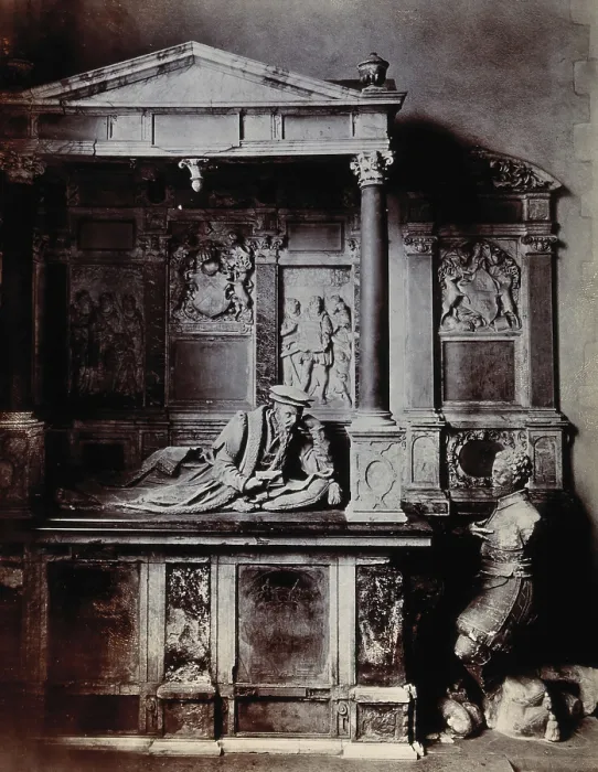 Framed Print : The church of St Bartholomew the Great: interior view showing the monument of Lord Rich. c1900.. Creator: Unknown Framed Print : The church of St Bartholomew the Great: interior view showing the monument of Lord Rich. c1900.. Creator: Unknown