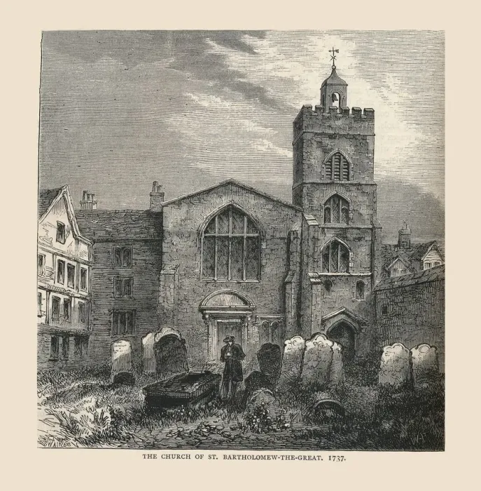 Framed Print : The Church of St, Bartholomew-the-Great, 1737 Framed Print : The Church of St, Bartholomew-the-Great, 1737