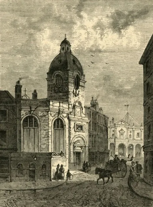 Framed Print : The Church of St. Benet Fink, from an Old View, (1897). Creator: Unknown Framed Print : The Church of St. Benet Fink, from an Old View, (1897). Creator: Unknown
