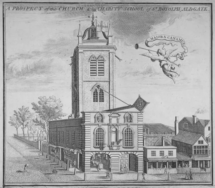 Framed Print : Church of St Botolph, Aldgate, City of London, 1750 Framed Print : Church of St Botolph, Aldgate, City of London, 1750