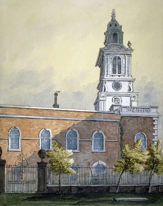 Framed Print : Church of St Botolph without Bishopsgate, City of London, c1815. Artist: William Pearson Framed Print : Church of St Botolph without Bishopsgate, City of London, c1815. Artist: William Pearson