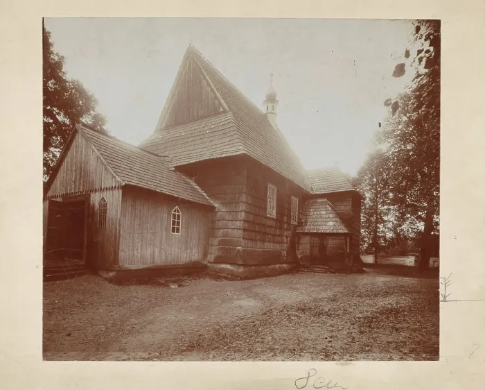 Framed Print : Church of St Catherine - general view from the south-west, Ryglice, between 1905-1915. Creator: Unknown Framed Print : Church of St Catherine - general view from the south-west, Ryglice, between 1905-1915. Creator: Unknown