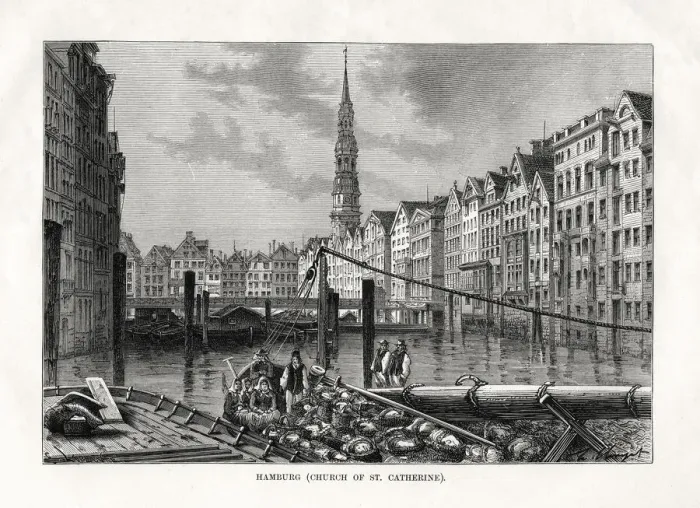 Framed Print : Church of St Catherine, Hamburg, Germany, 1879 Framed Print : Church of St Catherine, Hamburg, Germany, 1879