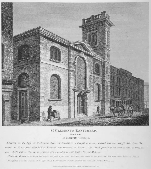 Framed Print : Church of St Clement, Eastcheap, City of London, 1812. Artist: Joseph Skelton Framed Print : Church of St Clement, Eastcheap, City of London, 1812. Artist: Joseph Skelton