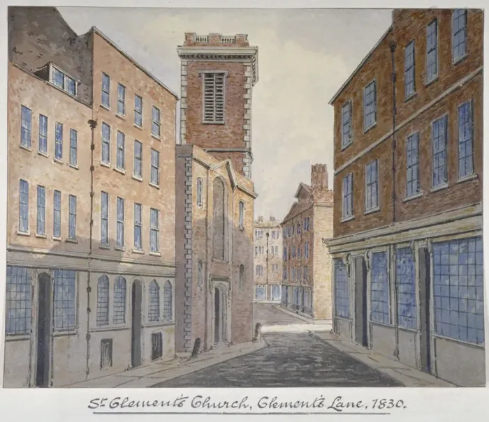 Framed Print : Church of St Clement, Eastcheap, City of London, 1830. Artist: William Pearson Framed Print : Church of St Clement, Eastcheap, City of London, 1830. Artist: William Pearson