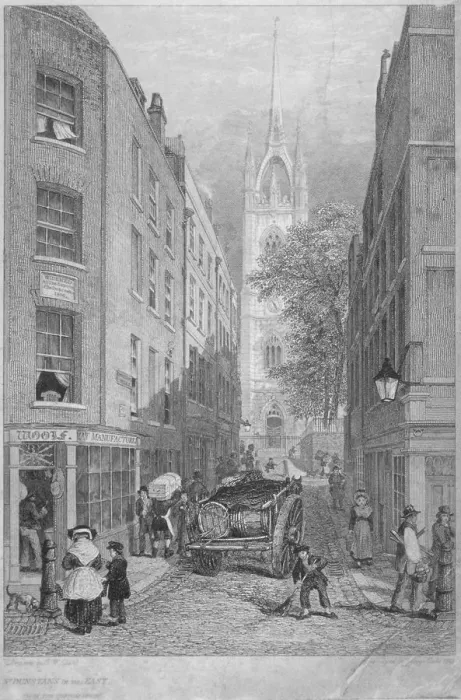 Framed Print : Church of St Dunstan-in-the-East from the Custom House, City of London, 1828. Artist Framed Print : Church of St Dunstan-in-the-East from the Custom House, City of London, 1828. Artist
