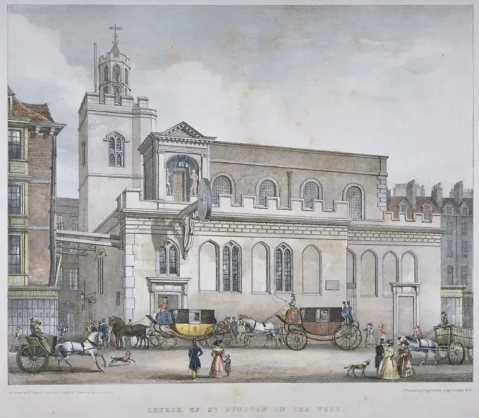 Framed Print : Church of St Dunstan in the West, Fleet Street, City of London, 1829. Artist: W Ganci Framed Print : Church of St Dunstan in the West, Fleet Street, City of London, 1829. Artist: W Ganci