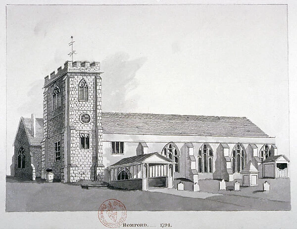 Church of St Edward the Confessor, Romford, Essex, c1800