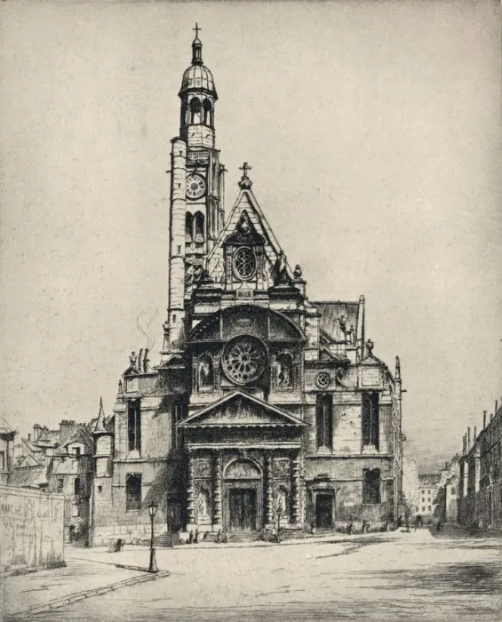 Framed Print : Church of St Etienne-du-Mont, 1915. Artist: George T Plowman Framed Print : Church of St Etienne-du-Mont, 1915. Artist: George T Plowman