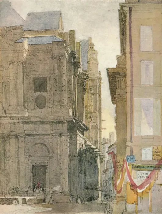 Framed Print : Church of St. Eustache, Paris, c1829. Artist: David Cox the elder Framed Print : Church of St. Eustache, Paris, c1829. Artist: David Cox the elder