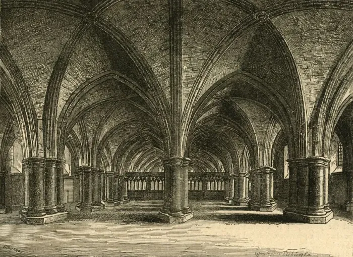 Framed Print : The Church of St. Faith, The Crypt of Old St. Pauls, from a view by Hollar, (1897) Framed Print : The Church of St. Faith, The Crypt of Old St. Pauls, from a view by Hollar, (1897)