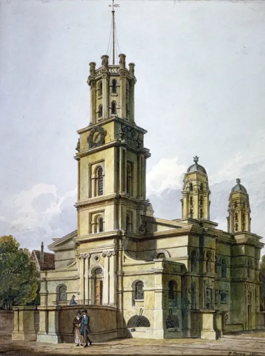 Framed Print : Church of St George in the East, Stepney, London, 1811. Artist: John Coney Framed Print : Church of St George in the East, Stepney, London, 1811. Artist: John Coney