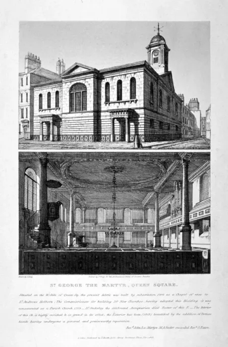 Framed Print : Church of St George the Martyr, Queen Street, Holborn, London, 1818. Artist: John Coney Framed Print : Church of St George the Martyr, Queen Street, Holborn, London, 1818. Artist: John Coney