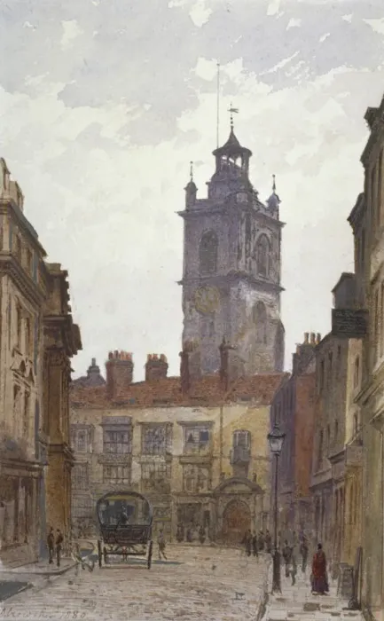 Framed Print : Church of St Giles without Cripplegate, City of London, 1880. Artist Framed Print : Church of St Giles without Cripplegate, City of London, 1880. Artist