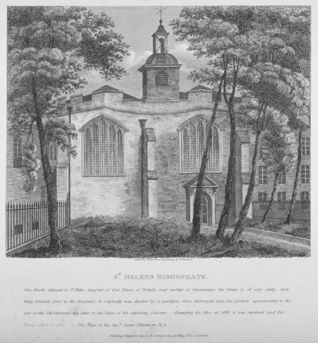 Framed Print : Church of St Helen, Bishopsgate, City of London, 1810. Artist: White Framed Print : Church of St Helen, Bishopsgate, City of London, 1810. Artist: White