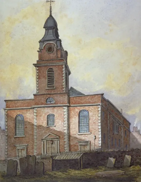 Framed Print : Church of St John-at-Wapping, London, c1815. Artist: William Pearson Framed Print : Church of St John-at-Wapping, London, c1815. Artist: William Pearson