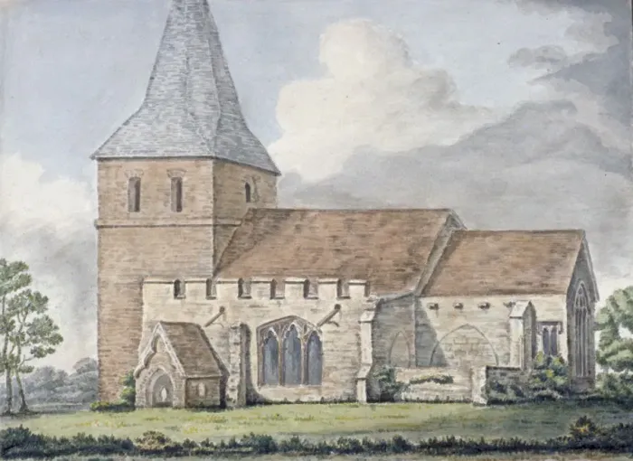 Framed Print : Church of St John the Baptist, Mucking, Essex, 1798 Framed Print : Church of St John the Baptist, Mucking, Essex, 1798