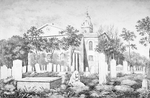 Church of St John at Hackney, London, c1820. Artist: A Gordon