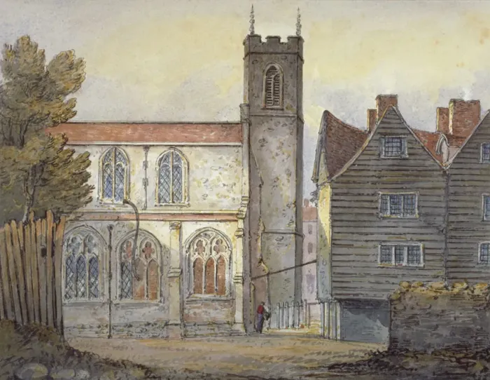 Framed Print : Church of St Katherine by the Tower, Stepney, London, 1815. Artist: William Pearson Framed Print : Church of St Katherine by the Tower, Stepney, London, 1815. Artist: William Pearson