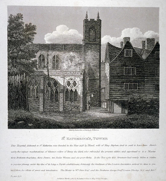 Church of St Katherine by the Tower, Stepney, London, 1810. Artist: W Preston