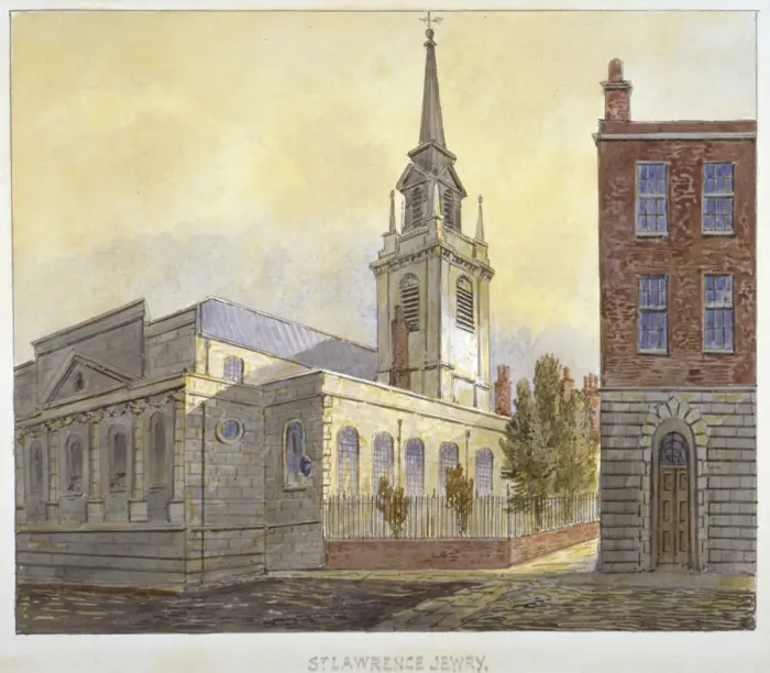 Framed Print : Church of St Lawrence Jewry from Guildhall Yard, City of London, 1810 Framed Print : Church of St Lawrence Jewry from Guildhall Yard, City of London, 1810