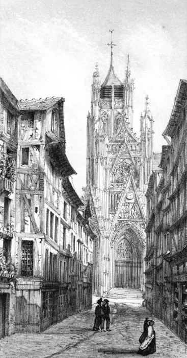 Framed Print : Church of St Maclou, Rouen, France, 19th century Framed Print : Church of St Maclou, Rouen, France, 19th century