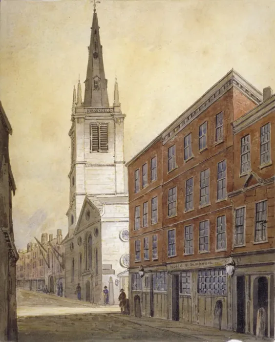 Framed Print : Church of St Margaret Pattens, Eastcheap, City of London, 1815