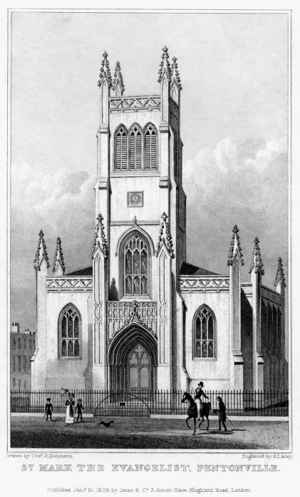 Framed Print : Church of St Mark the Evangelist, Pentonville, Islington, London, 1828. Artist:s Lacey Framed Print : Church of St Mark the Evangelist, Pentonville, Islington, London, 1828. Artist:s Lacey