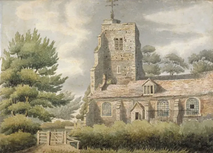 Framed Print : Church of St Mary, Hornsey, Haringey, London, c1800 Framed Print : Church of St Mary, Hornsey, Haringey, London, c1800