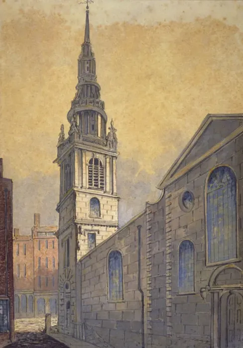Framed Print : Church of St Mary le Bow from Bow Churchyard, City of London, c1815 Framed Print : Church of St Mary le Bow from Bow Churchyard, City of London, c1815