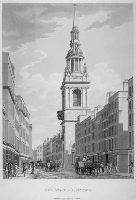 Framed Print : Church of St Mary-le-Bow, Cheapside, City of London, 1798. Artist: Sir Christopher Wren