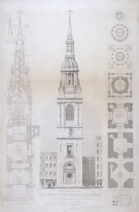 Framed Print : Church of St Mary le Bow, City of London, 1850. Artist: John Le Keux Framed Print : Church of St Mary le Bow, City of London, 1850. Artist: John Le Keux
