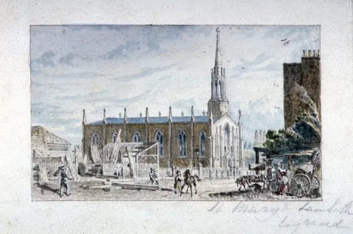 Framed Print : Church of St Mary the Less, Lambeth Butts, London, c1831 Framed Print : Church of St Mary the Less, Lambeth Butts, London, c1831